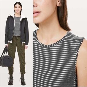 LULULEMON Love Sleeveless Tank in Modern Stripe Heathered Black White